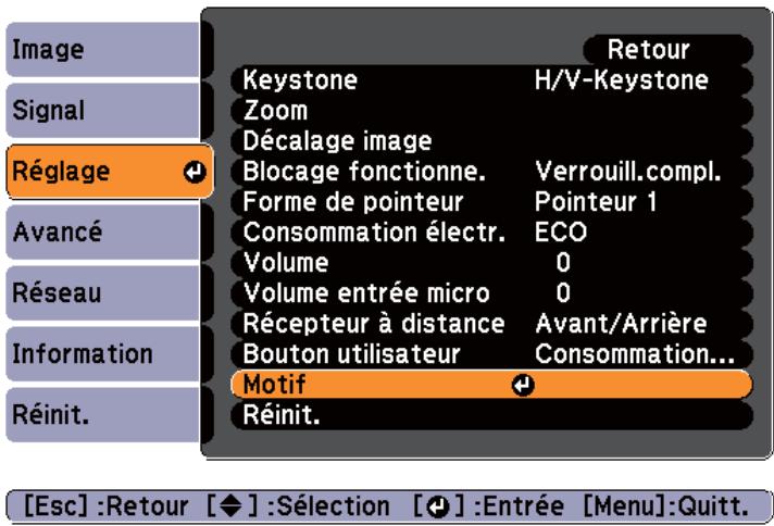 EPSON EB-475W - Enregistrement du motif utiliser - 2