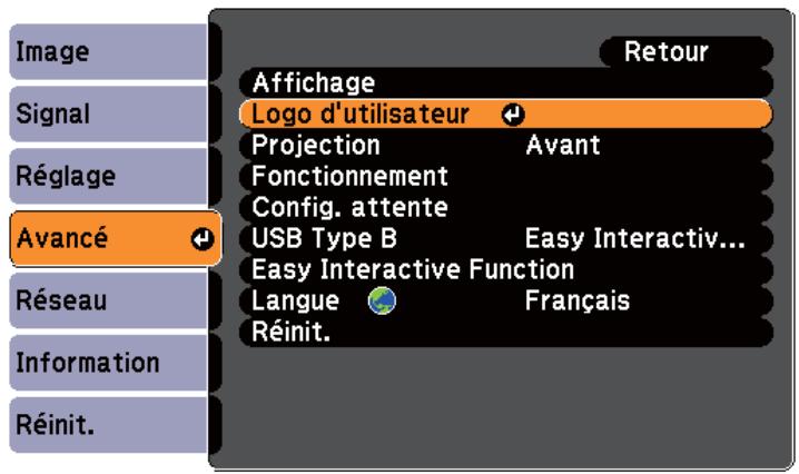 EPSON EB-475W - Enregistrement d'un logo d'utilisateur - 4