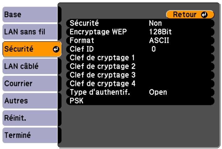 EPSON EB-475WI - Menu Sécurité - 1