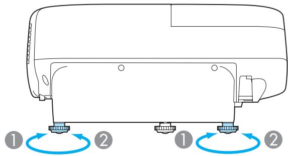 EPSON EB-475WI - Réglage de la position horizontale de l'image (uniquement pour modèles avec pieds) - 2
