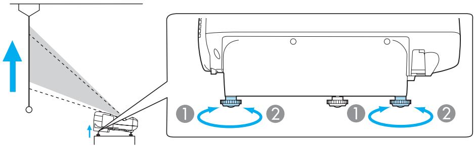 EPSON EB-475WI - Augmenter la hauteur de l'image - 1