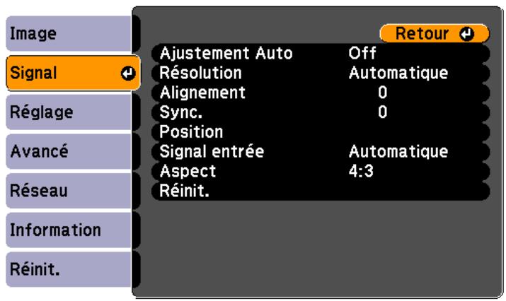 EPSON EB-93H - Menu Signal - 1