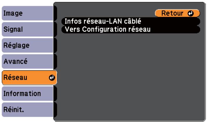 EPSON EB-93H - Menu Réseau (EB-93 uniquement) - 1