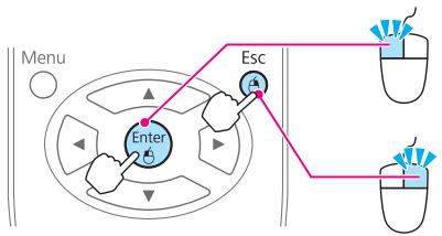 EPSON EB-93H - Utilisation de la télécommande pour contrôler le pointeur de la souris (Souris Sans Fil) - 2