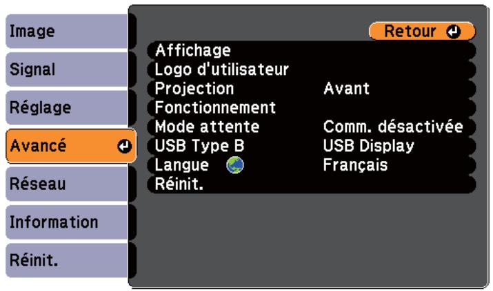 EPSON EB-93H - Menu Avancé - 1