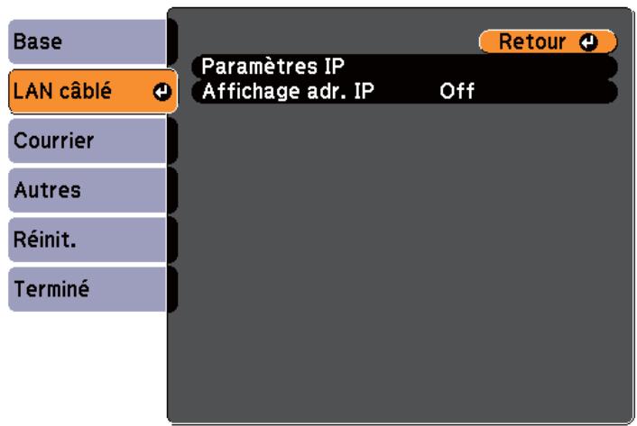 EPSON EB-93H - Menu LAN câblé - 1