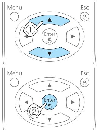EPSON EB-93H - Sélectionnez un élément principal de menu. - 1