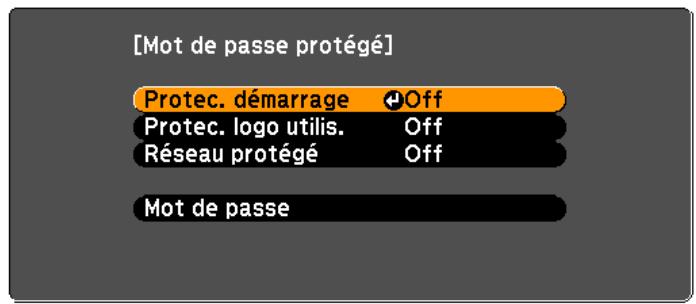 EPSON EB-93H - Réglage de la fonction Mot de passe protégé - 3