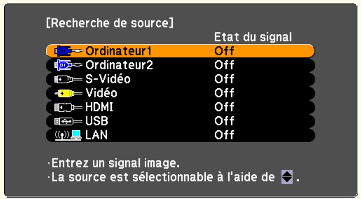 EPSON EB-D6250 - Détection automatique des signaux d'entrée et modification de l'image projetée (Recherche de source) - 4