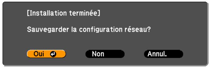 EPSON EB-D6250 - Remarques sur l'utilisation du menu Réseau - 1