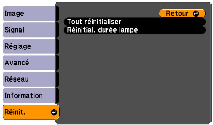 EPSON EB-D6250 - Menu Réinit. - 1