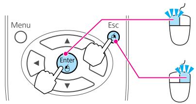 EPSON EB-D6250 - Utilisation de la télécommande pour contrôler le pointeur de la souris (Souris Sans Fil) - 3