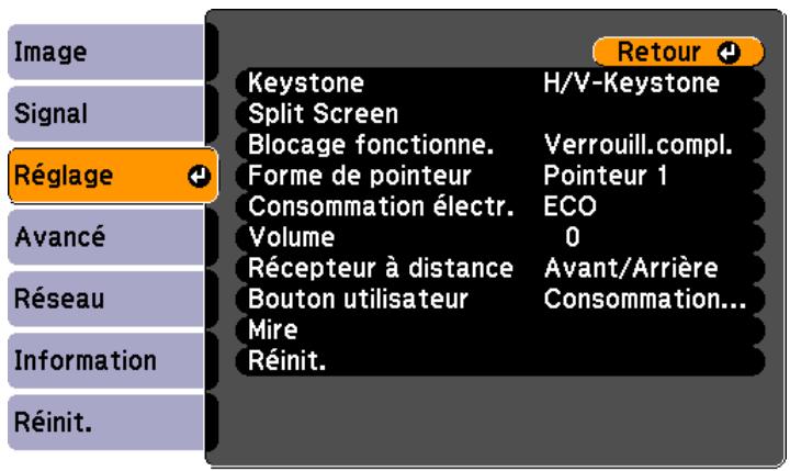 EPSON EB-D6250 - Menu Réglage - 1