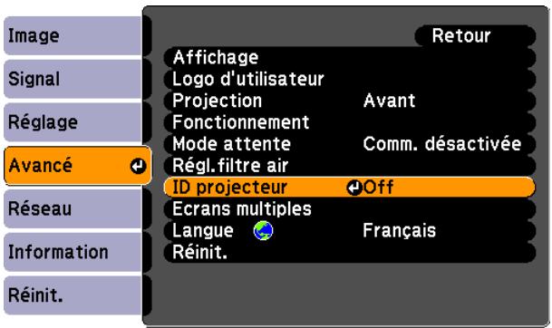 EPSON EB-D6250 - Réglage de l'ID projecteur - 3