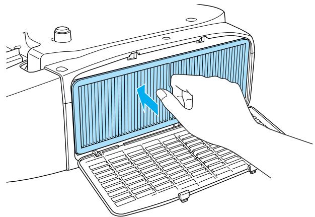 EPSON EB-D6250 - Éliminez la poussière restant sur le filtre à air à l'aide d'un aspirateur par la face avant. - 2