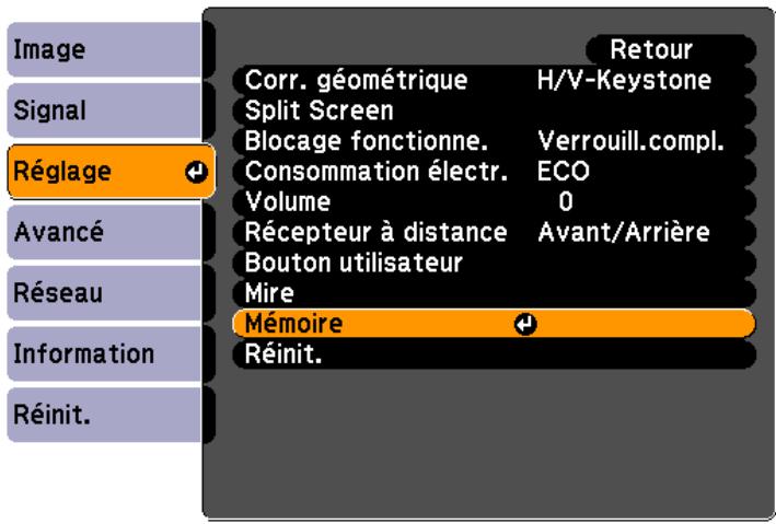EPSON EB-G6050W - Enregistrement/chargement/effacement de la mémoire - 1