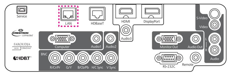 EPSON EB-G6050W - Connecter un câble LAN - 1