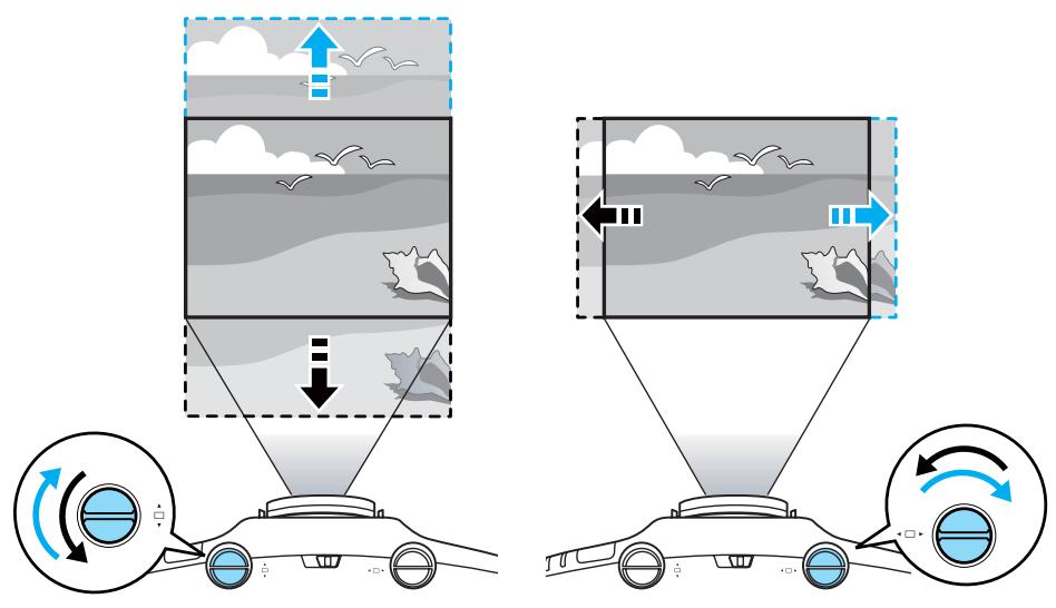 EPSON EB-G6050W - Réglage de la position de l'image projetée (décalage de l'objectif) - 2