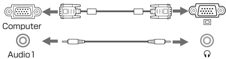 EPSON EB-G6050W - Connexion d'un ordinateur - 1
