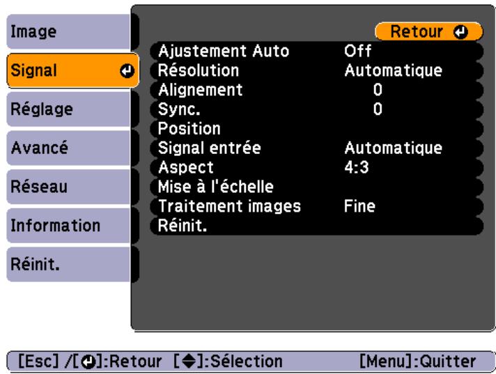 EPSON EB-G6050W - Menu signal - 1