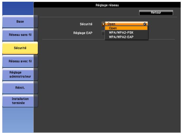 EPSON EB-G6450WU - Menu Sécurité - 1