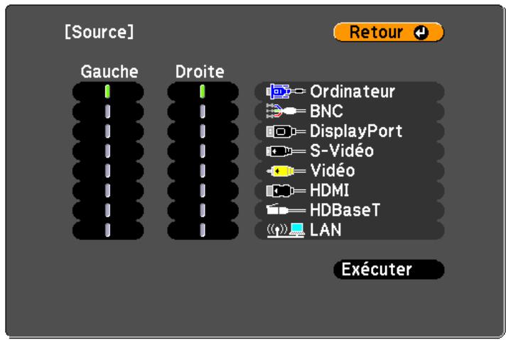 EPSON EB-G6450WU - Sélectionnez chaque source d'entrée pour Gauche et Droite. - 1