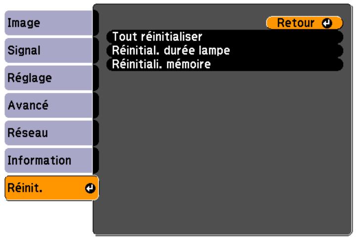 EPSON EB-G6450WU - Menu Réinit. - 1