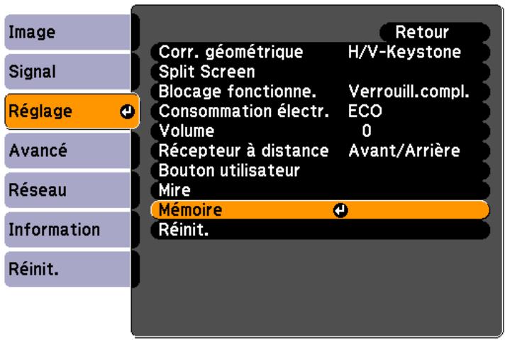 EPSON EB-G6450WU - Enregistrement/chargement/effacement de la mémoire - 1