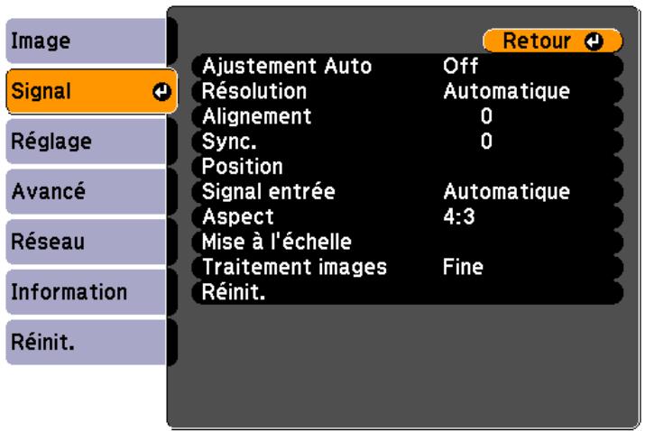 EPSON EB-G6450WU - Menu Signal - 1