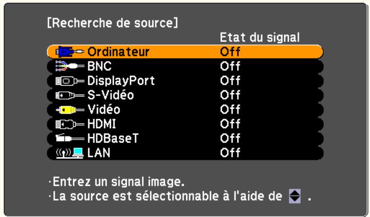 EPSON EB-G6450WU - Détection automatique des signaux d'entrée et modification de l'image projetée (Recherche de source) - 5