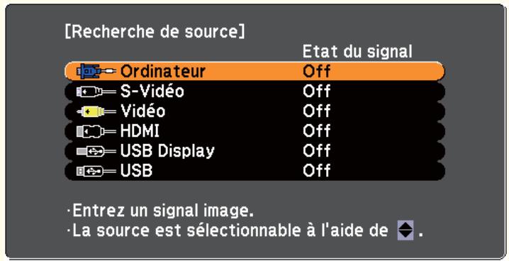EPSON EB-X11 - Détection automatique des signaux d'entrée et modification de l'image projetée (Recherche de source) - 5