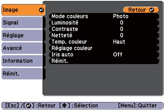 EPSON EB-X11 - Affichez l'écran du menu Configuration. - 2