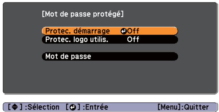EPSON EB-X11 - Réglage de la fonction Mot de passe protégé - 3