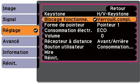 EPSON EB-X11 - Sélectionnez un élément secondaire de menu. - 2