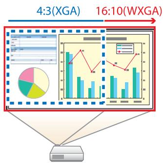 EPSON EB-X11 - Augmentation du contenu de la projection sur un écran large (WXGA) (EB-W12 uniquement) - 1