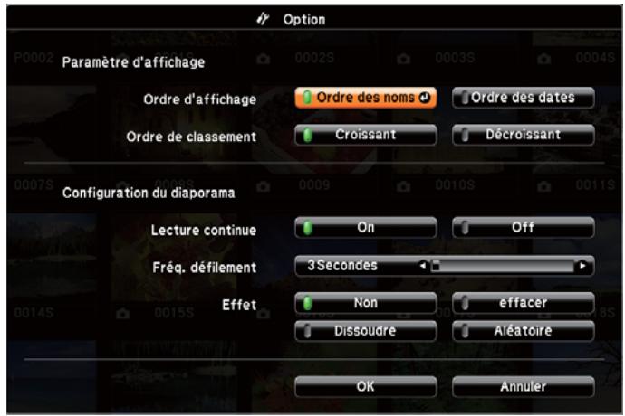 EPSON EB-X11 - Paramètres d'affichage des fichiers image et paramètres de fonctionnement du Diaporama - 1