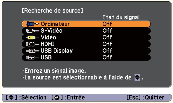 EPSON EB-X12 - Détection automatique des signaux d'entrée et modification de l'image projetée (recherche de source) - 4