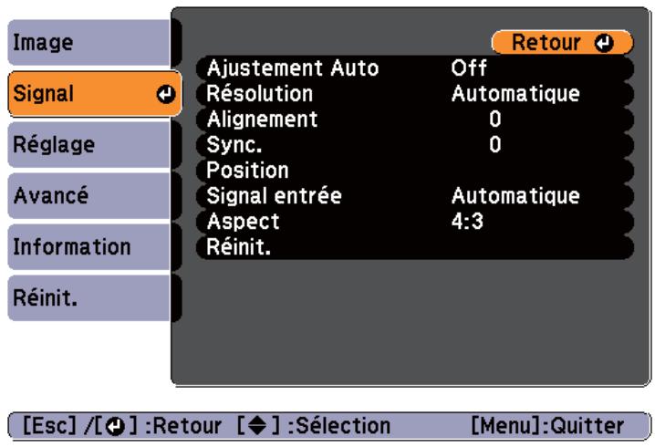 EPSON EB-X12 - Menu signal - 1
