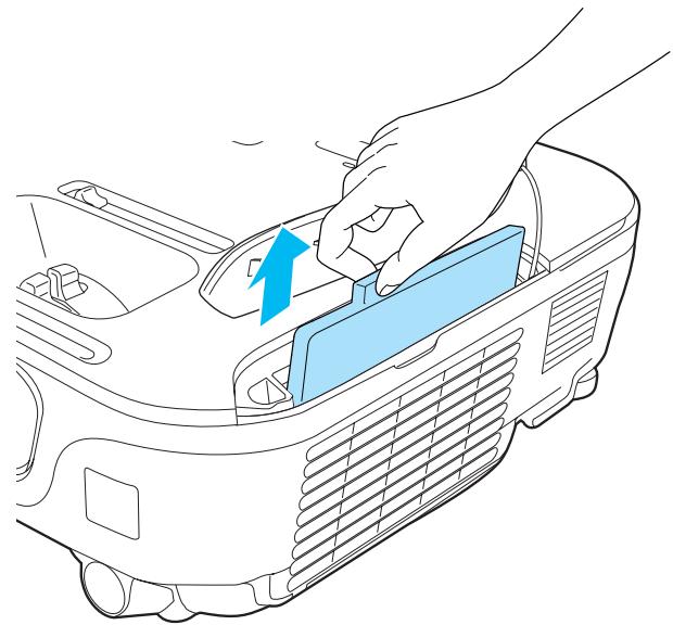 EPSON EB-X12 - Retirez le filtre à air. - 1