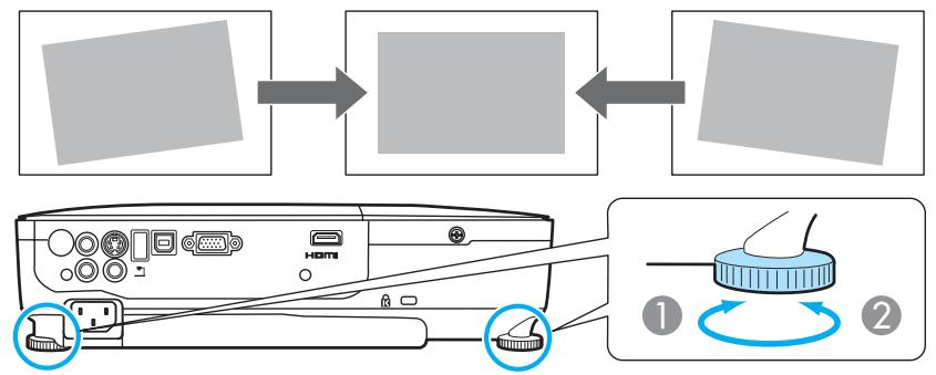 EPSON EB-X12 - Réglage de l'inclinaison horizontale - 1