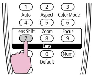 1 Auto 4 2 Aspect 5 3 Color Mode 6 Lens Shift 7 Zoom 8 Focus 9 Lens 0 Num Default