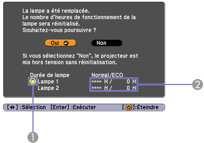 EPSON EB-Z8000WU - Réinitialisation de la Durée de lampe - 1