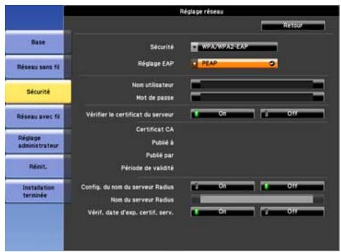 EPSON EB-Z8150NL - Si le mode WPA/WPA2-EAP est selectionné. - 1