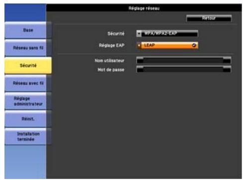 EPSON EB-Z8150NL - Si le mode WPA/WPA2-EAP est selectionné. - 3