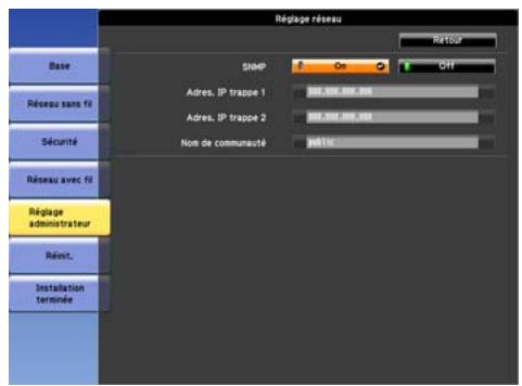 EPSON EB-Z8150NL - Menu SNMP - 1