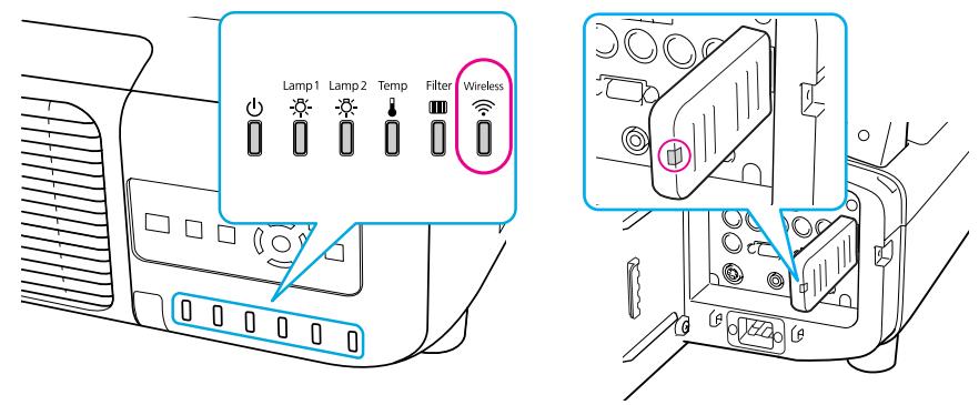 EPSON EB-Z8150NL - Signification des témoins de réseau sans fil - 1