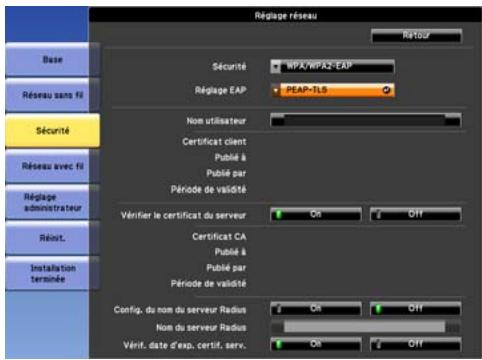 EPSON EB-Z8450WUNL - Si le mode WPA/WPA2-EAP est selectionné. - 2