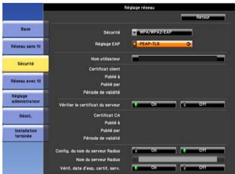 EPSON EB-Z8455WU - Si le mode WPA/WPA2-EAP est sélectionné. - 2