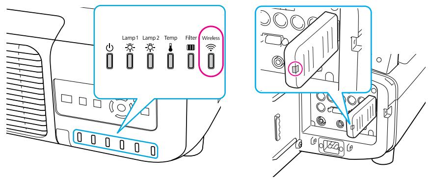 EPSON EB-Z8455WU - Signification des témoins de réseau sans fil - 1