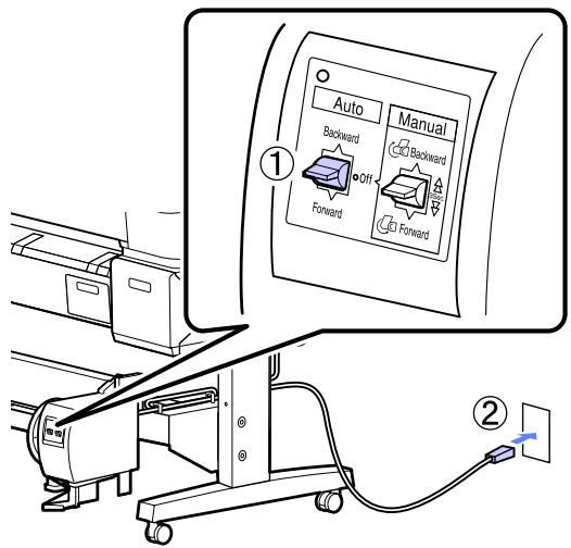 EPSON SURECOLOR SC-T3000 - Saisie du papier avec la face imprimable vers l'intérieur - 3